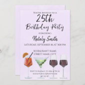 Cocktails mit bunten Cocktails Einladung (Vorne/Hinten)