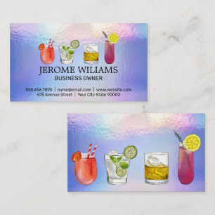 Cocktails   Mixology Barkeeper Business Card Visitenkarte