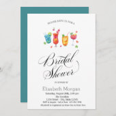 Cocktails Obst Brautparty Einladung (Vorne/Hinten)