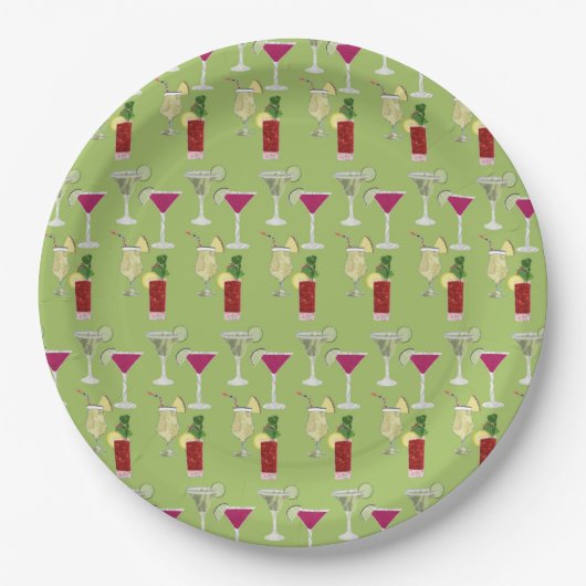 Cocktails Pappteller (Vorderseite)