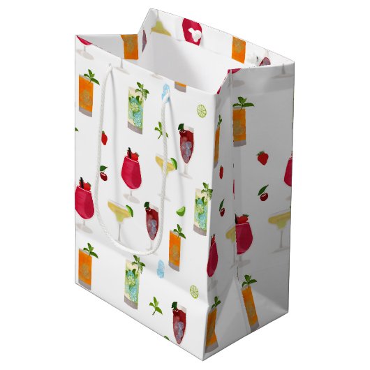 Cocktails & Party Drinks Mittlere Geschenktüte (Vorderseite Schrägansicht)