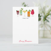 Cocktails & Party Drinks nach Maß Dankeskarte (Stehend Vorderseite)