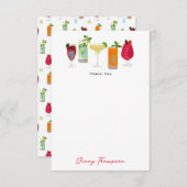 Cocktails & Party Drinks nach Maß Dankeskarte (Vorne/Hinten)