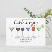 Cocktails Party Einladung (Stehend Vorderseite)