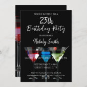 Cocktails Party Einladung (Vorne/Hinten)