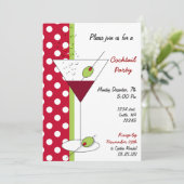 Cocktails Party Einladung (Stehend Vorderseite)