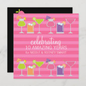 Cocktails Party Einladung zum Jubiläum (Vorne/Hinten)