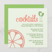 Cocktails Party Geburtstag Einladung (Vorne/Hinten)