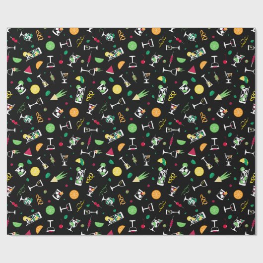 Cocktails Party Pattern Geschenkpapier (Flach)