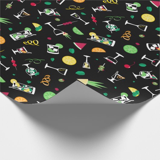 Cocktails Party Pattern Geschenkpapier (Ecke)
