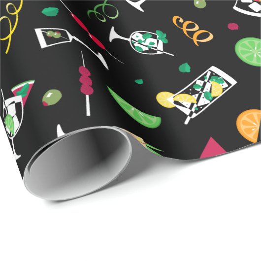Cocktails Party Pattern Geschenkpapier (Rolleneckpunkt)