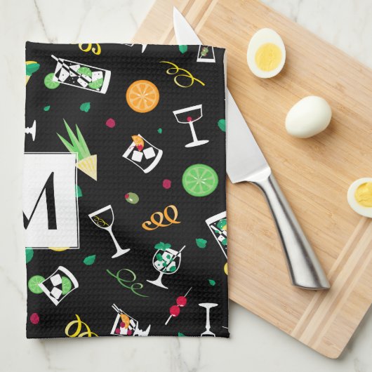Cocktails Party Pattern Geschirrtuch (Viertel Falte)
