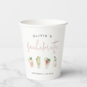 Cocktails Personalisiert Bacheloretto Pappbecher (Vorderseite)