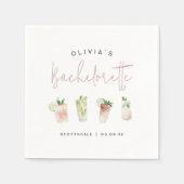 Cocktails Personalisiert Bacheloretto Serviette (Vorderseite)