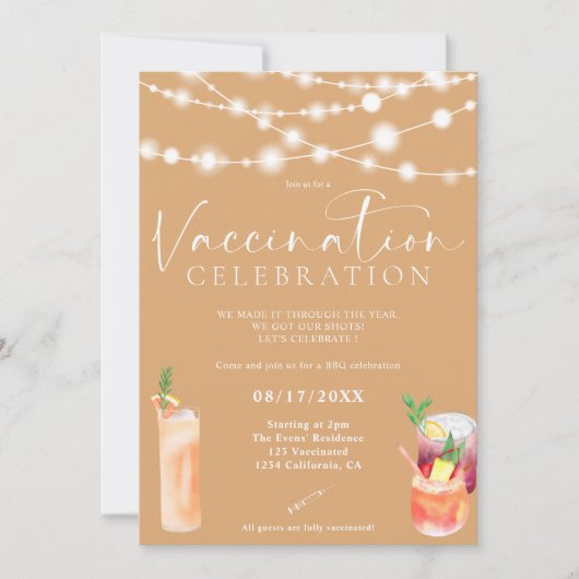 Cocktails Picknick Einladung (Vorderseite)