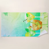 Cocktails Pool mit tropischem Strand Strandtuch (Vorderseite)