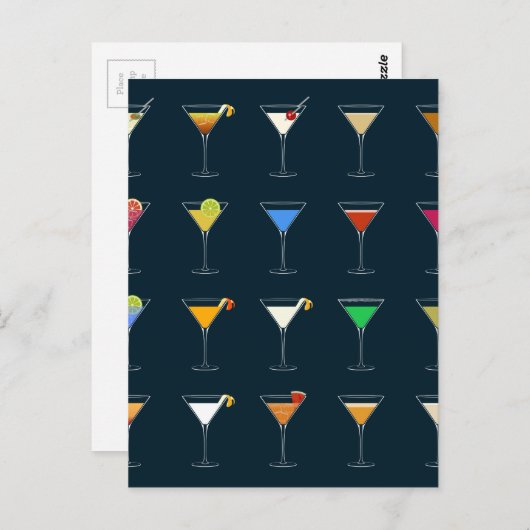 Cocktails Postkarte (Vorne/Hinten)