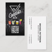 Cocktails | QR-Code | Benutzerdefiniert hinzufügen Visitenkarte (Vorne/Hinten)