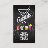Cocktails | QR-Code | Benutzerdefiniert hinzufügen Visitenkarte (Vorderseite)
