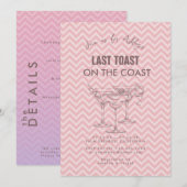 Cocktails Retro Bachelorette Wochenende Einladung (Vorne/Hinten)