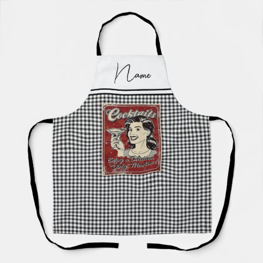 Cocktails Retro Schürze (Vorderseite)