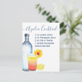 Cocktails Rezept gemischte Getränke Azalea Postkarte (Stehend Vorderseite)