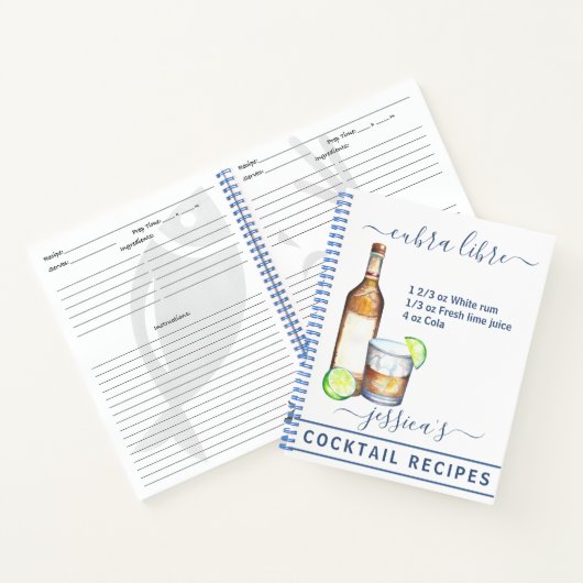 Cocktails Rezept gemischte Getränke Rum Notizblock (Innenseite)