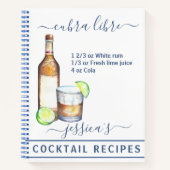 Cocktails Rezept gemischte Getränke Rum Notizblock (Vorderseite)