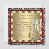 Cocktails Rote High Heel Schuhe Leopard Bacheloret Einladung (Rückseite)