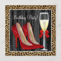 Cocktails Rote High Heel Schuhe Leopard Geburtstag