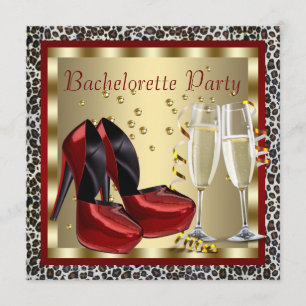 Cocktails Rote High Heel Schuhe Leoparden Junggese Einladung