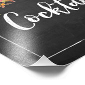 Cocktails Rustikales Blumenschild Fotodruck (Ecke)