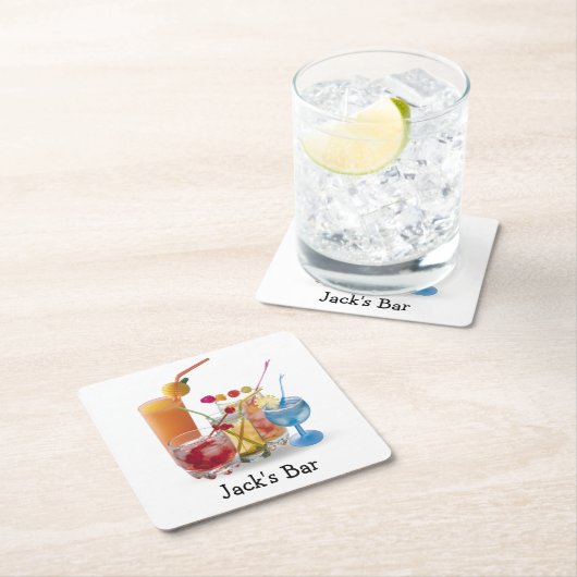 Cocktails Sammlung für Bar Rechteckiger Pappuntersetzer (Vor Ort)