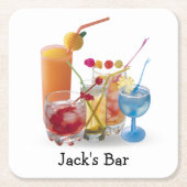 Cocktails Sammlung für Bar Rechteckiger Pappuntersetzer (Vorderseite)