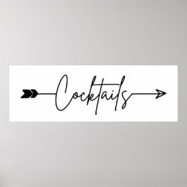 Cocktails-Schild Hochzeitszeichen Poster
