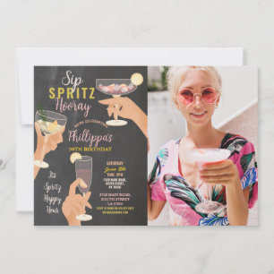 Cocktails Sip Spritz Foto Party Drinks Geburtstag Einladung