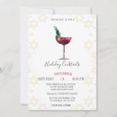 Cocktails Snowflakes Unternehmen Weihnachten Einladung (Vorderseite)