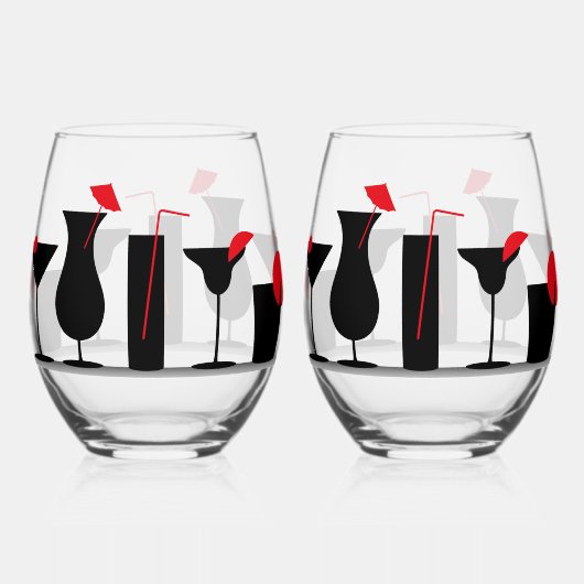 Cocktails Stemless Weinbrille Weinglas Ohne Stiel (Rückseite)