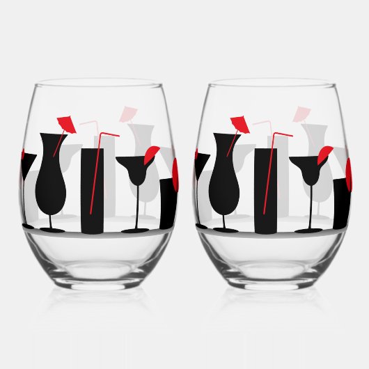 Cocktails Stemless Weinbrille Weinglas Ohne Stiel (Vorderseite)