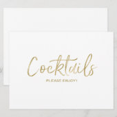 "Cocktails" | Stilvoll Golden Einladung (Vorne/Hinten)