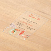 Cocktails Stricktes Brautparty Acryleinladungen (Ablage )