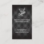 Cocktails-Symbol | Bar und Restaurant Upholsterie Visitenkarte (Rückseite)