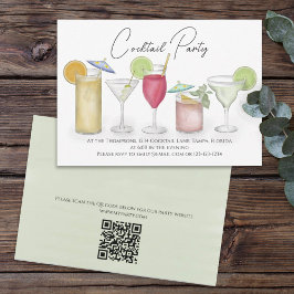 Cocktails trinken QR Code Party Website Einladung