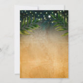 Cocktails, Tropical Beach Lights Hochzeit Einladung (Rückseite)