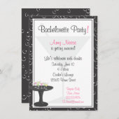 Cocktails u. Blasen-Junggeselinnen-Abschied Einladung (Vorne/Hinten)