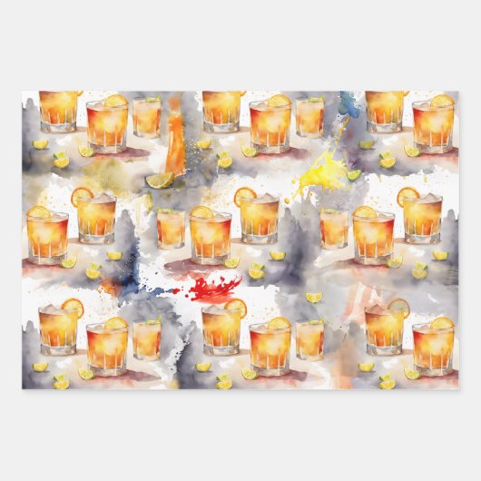 Cocktails um 7:00 Uhr Geschenkpapier Set (Vorderseite 3)