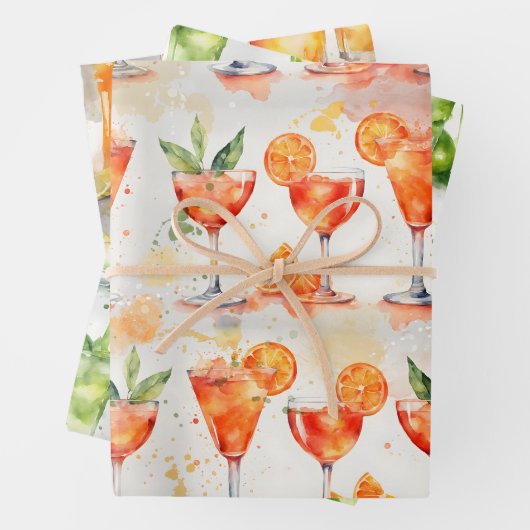 Cocktails um 7:00 Uhr Geschenkpapier Set (Beispiel)