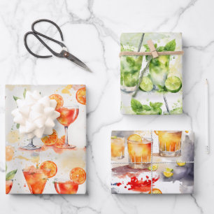Cocktails um 7:00 Uhr Geschenkpapier Set
