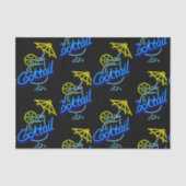Cocktails Umbrella Drink Neon Sign Seidenpapier (Vorderseite)