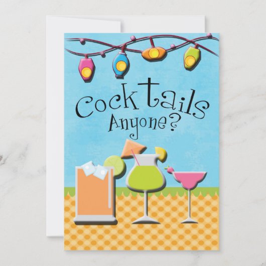 Cocktails und Barbeque-Einladungen Einladung (Vorderseite)